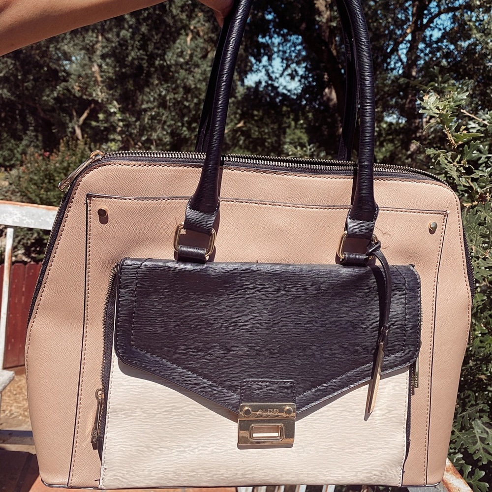 Aldo Cream/Tan & Black laptop bag